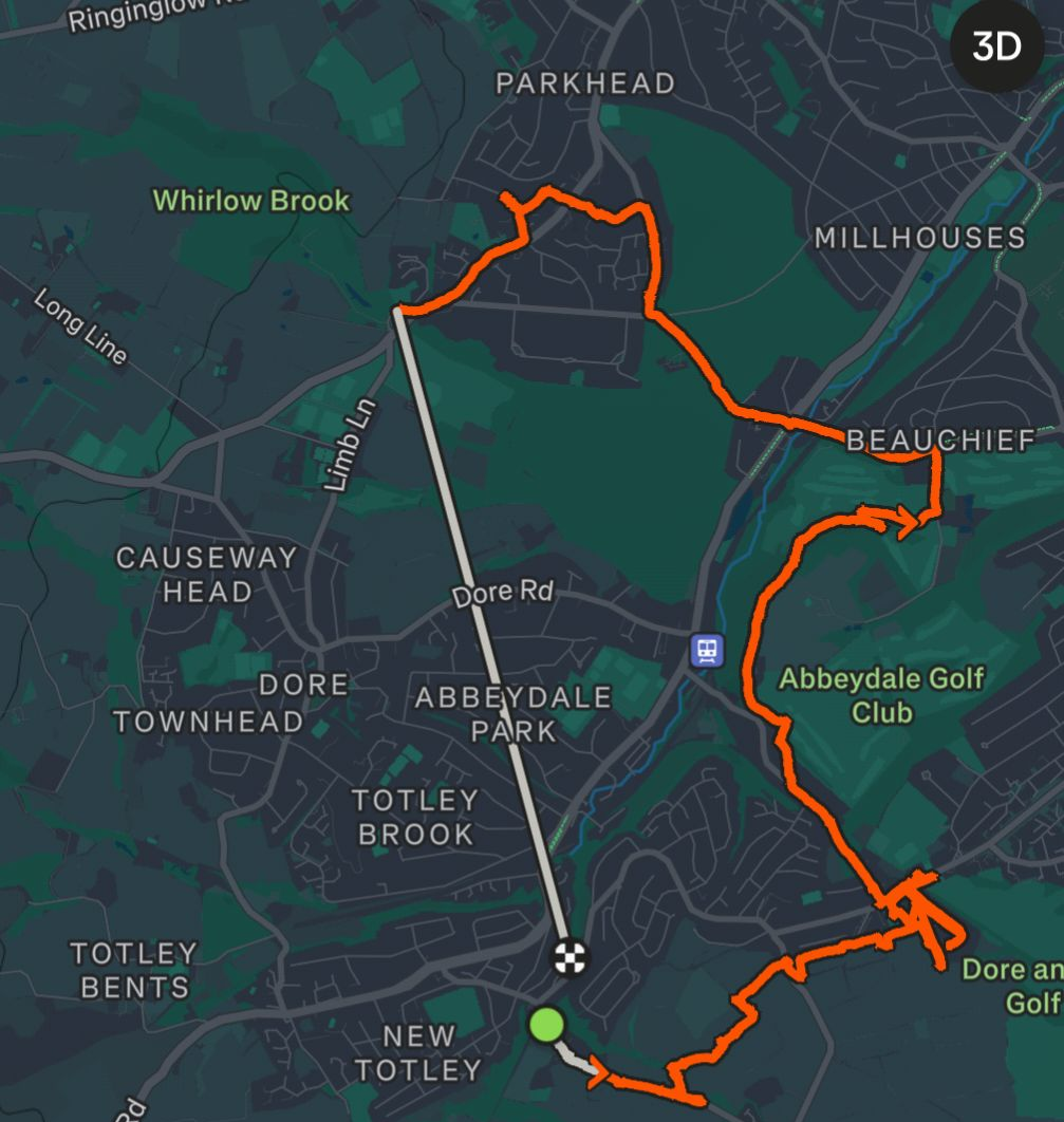 Map of where I walked